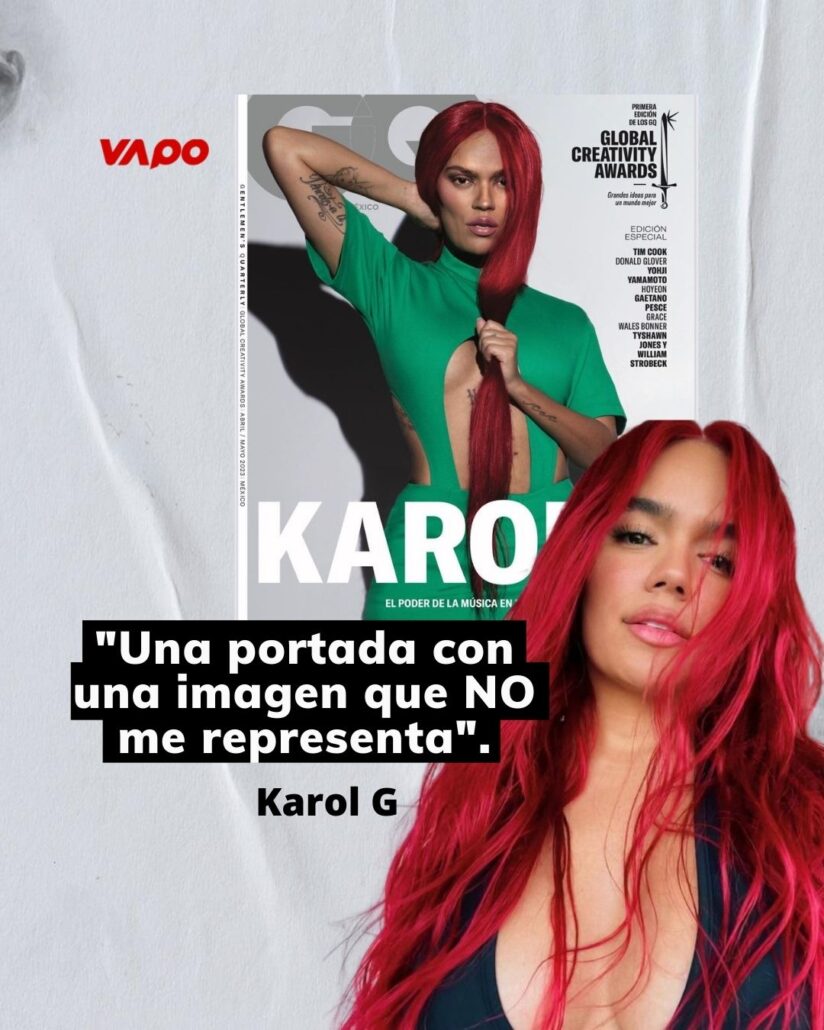 Karol G denuncia abuso de photoshop en portada de GQ