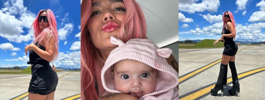 Karol G posa como 'tía sexy' junto a su sobrina en avión privado