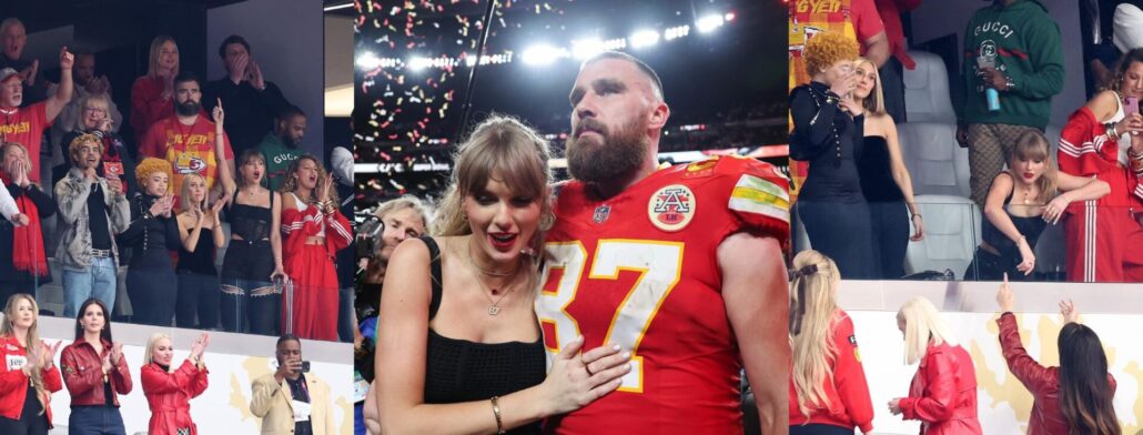 El beso de la victoria, Taylor Swift y Travis Kelce en el Super Bowl LVIII 2